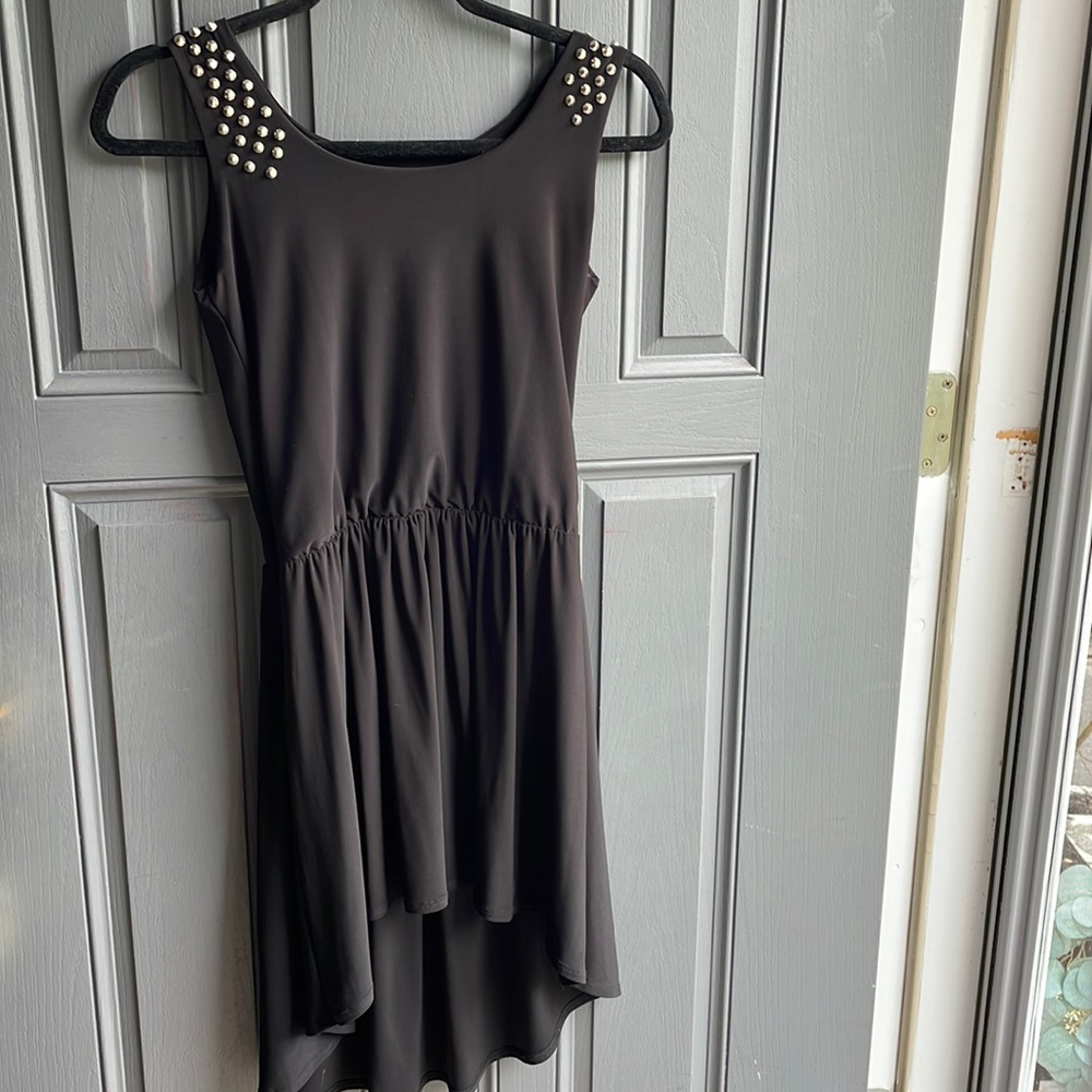 Hollyworld of New York size 14 kids short/long black studded dress